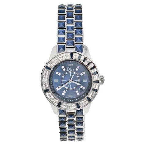 dior blue mother of pearl diamond dial ladies watch ladies|CD11311GM001 Christian Dior Christal Blue Mother of Pearl .